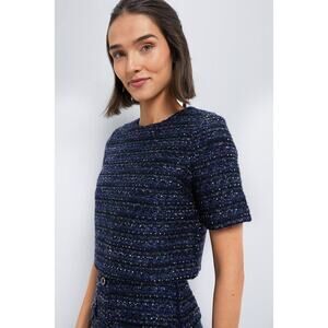 HYACINTH HOUSE Navy Tweed Georgie Top Size XL NWT Retail $128 Tuckernuck